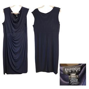 EnFocus Women Sleveless Navy Dress 20W